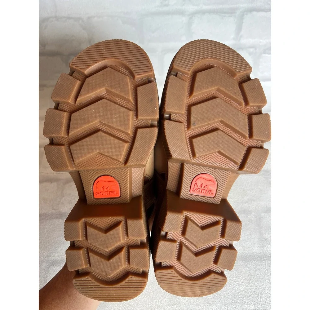 NWOT Sorel Kinetic Rein CB Lace Platform Sandal Tan Orange Womens gorpcore y2k